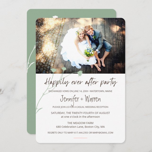 Happily Ever After Wedding Party Photos Invitation (Front/Back)