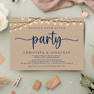 Happily Ever After Wedding Party, String Lights Invitation