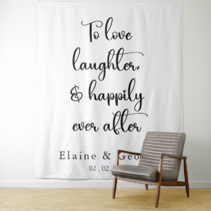Happily Ever After Wedding Photo Prop Backdrop Tapestry