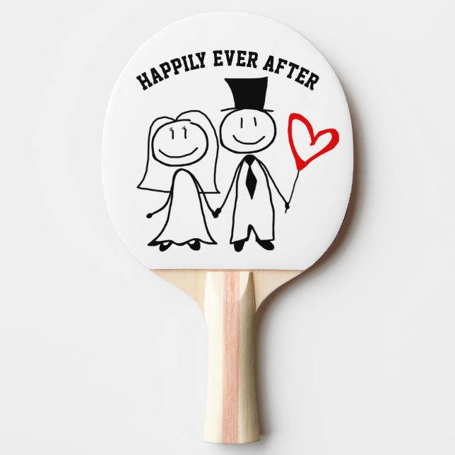 HAPPILY EVER AFTER WEDDING PING PONG PADDLE (Front)
