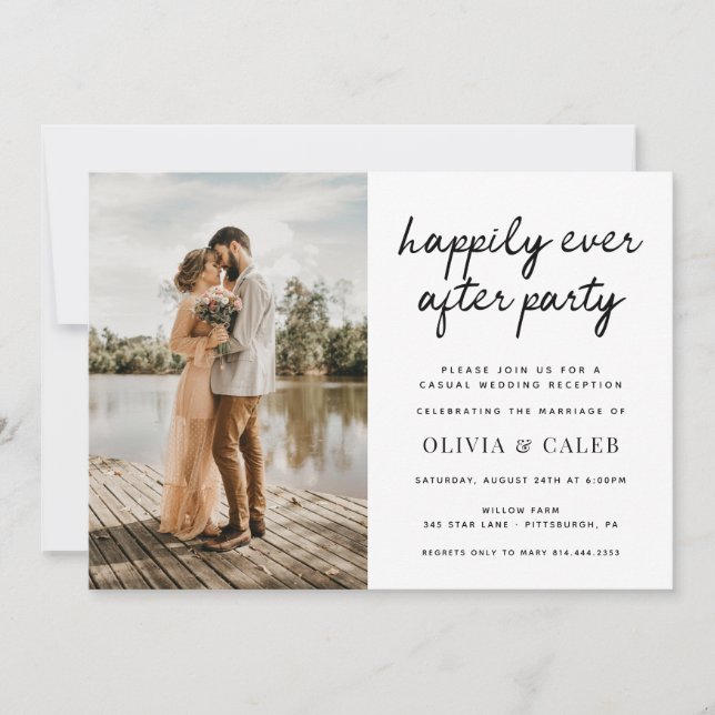 Happily Ever After Wedding Reception Invitation (Front)