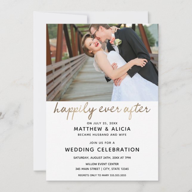 Happily Ever After Wedding Reception Invitation (Front)