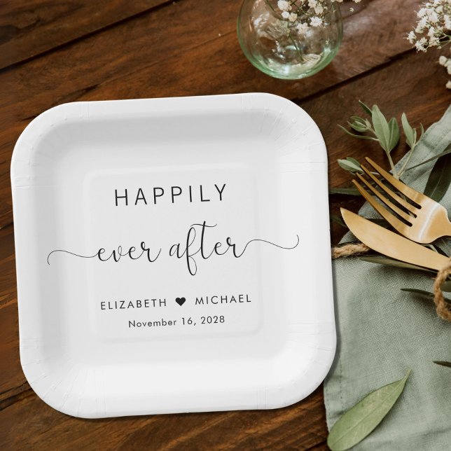 Happily Ever After Wedding Reception Paper Plate (Creator Uploaded)