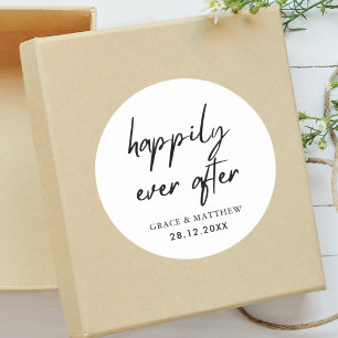 Happily Ever After Wedding Reception Party Classic Round Sticker