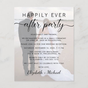 Happily Ever After Wedding Reception Photo Invite
