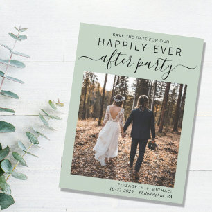Happily Ever After Wedding Reception Save The Date Announcement Postcard