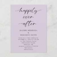 Happily Ever After Wedding Script Purple Elegant
