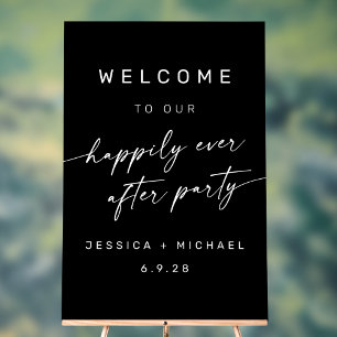 Happily Ever After Wedding Shower Party Acrylic Sign