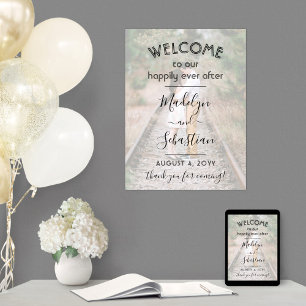Happily Ever After Wedding Welcome Photo Overlay Poster