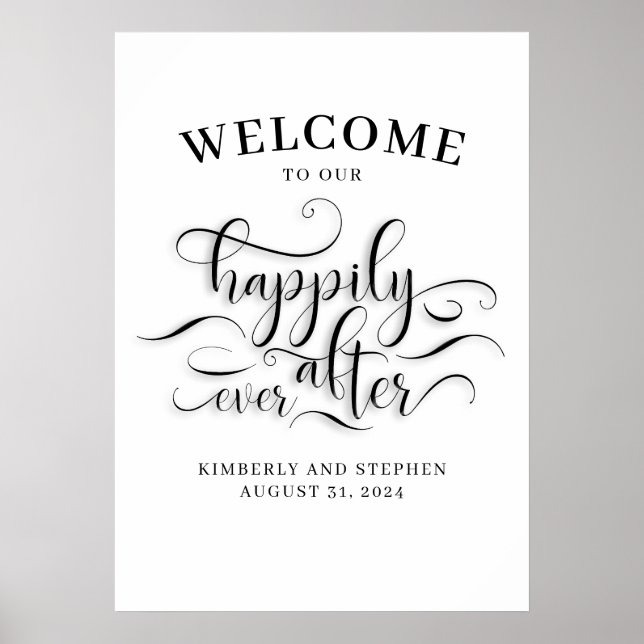 Happily Ever After Wedding Welcome Sign (Front)
