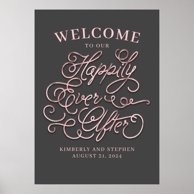 Happily Ever After Wedding Welcome Sign (Front)