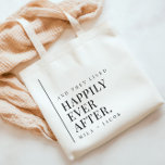 Happily Ever After Wedding Welcome Tote Bag<br><div class="desc">Prepare for your fairytale big day and send your honorable guests home with a fully customisable wedding giveaway "happily ever after" tote bags. This design features the bride and groom's name and acts as a sweet parting gift and thank you. This design can be used as a creative welcome package...</div>