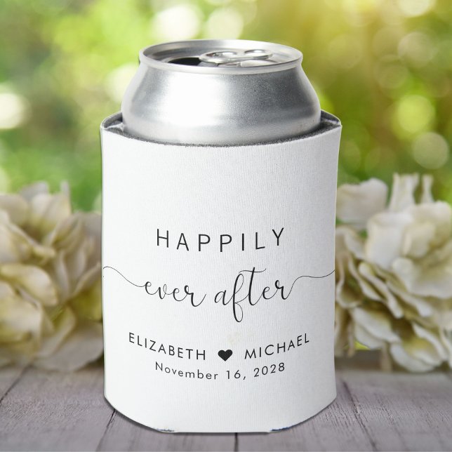 Happily Ever After White Wedding Can Cooler (Creator Uploaded)