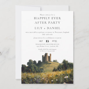 Happily Ever After Wildflowers Castle Wedding Invitation