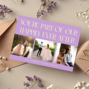 Happily Ever After Wisteria Wedding Photo Thank You Card