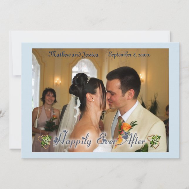 Happily Ever After with Hearts Wedding Photo (Front)