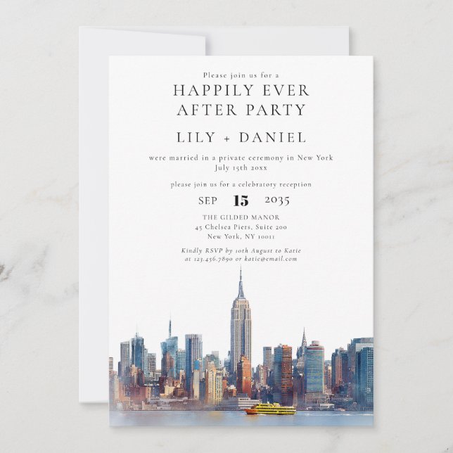 Happily Ever AfterNew York City Wedding Invitation (Front)