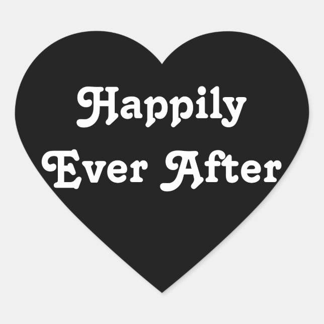 Happily Ever  - Simple Heart For Wedding Reception Sticker (Front)