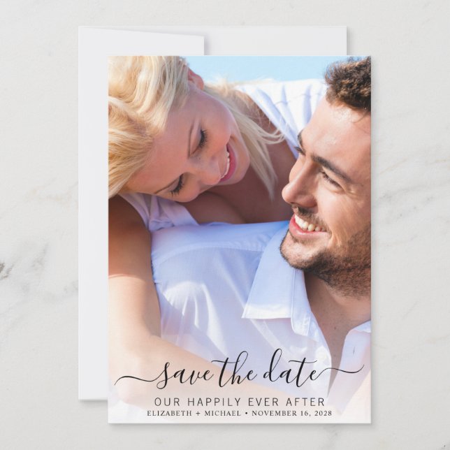 Happily Every After Photo Wedding Save The Date (Front)