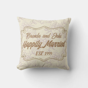 Happily married classic victorian pattern vintage cushion