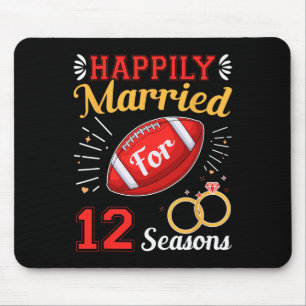 Happily Married For 12 Seasons 12th Wedding Annive Mouse Pad