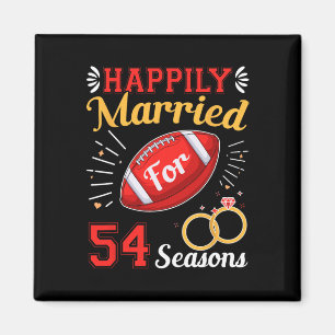 Happily Married For 54 Seasons 54th Wedding Annive Magnet