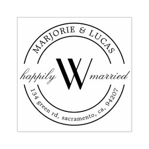 Happily Married   Return Address Stamp