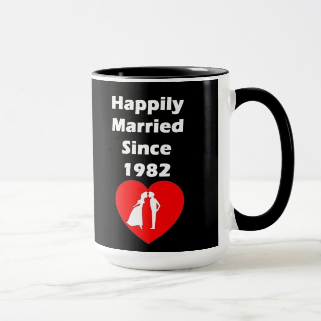 Happily Married Since 1982 Mug (Right)