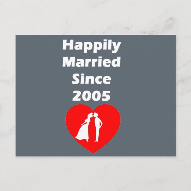 Happily Married Since 2005 Postcard (Front)