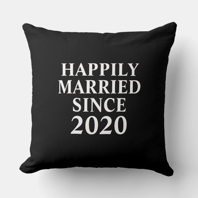 Happily Married Since Custom Couples Cushion (Front)