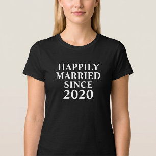 Happily Married Since Custom Couples T-Shirt