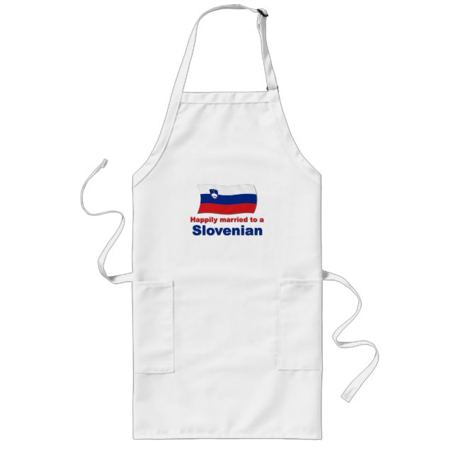Happily Married To A Slovenian Long Apron (Front)