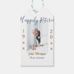 happily retired photo 19XX-20XX YEARS OF SERVICE P Gift Tags
