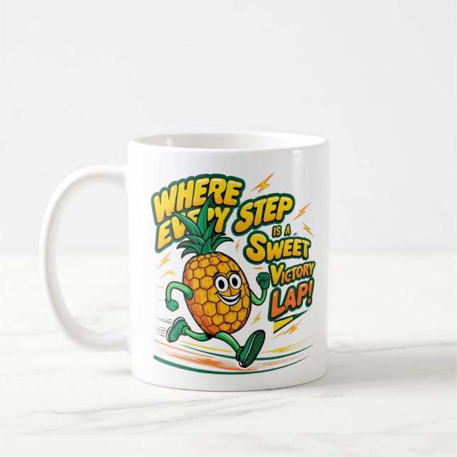 Happily Running pineapple Coffee Mug (Left)