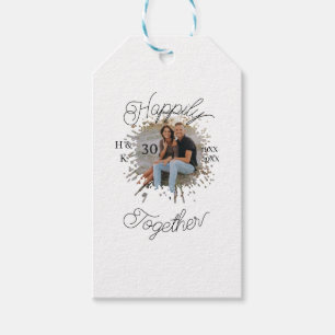 happily TOGETHER COUPLE 30 ANNIVERSARY PHOTO YEAR Gift Tags