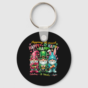 Happiness Allaround Gnome Happy Valentine St Patri Key Ring