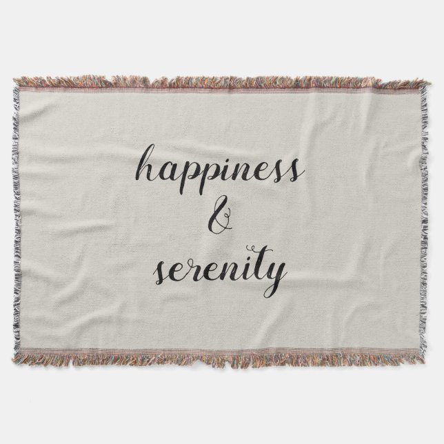 Happiness and Serenity Cosy Throw Blanket (Front)