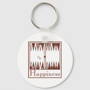 Happiness: Backgammon Key Ring