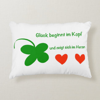 Happiness begins decorative cushion