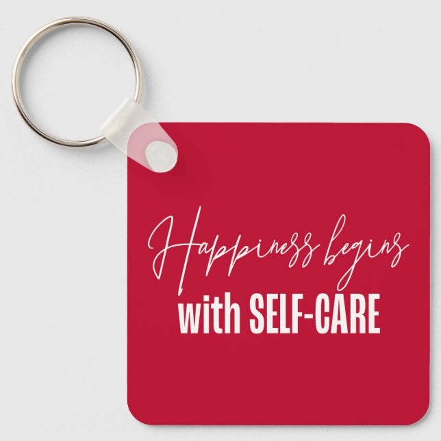 Happiness begins with self-care key ring (Front)