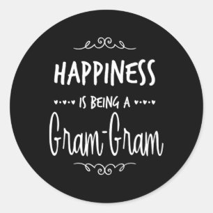 Happiness Being A Gram-gram Special Grandma  Classic Round Sticker