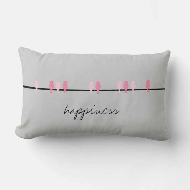 Happiness Birds Lumbar Cushion (Front)