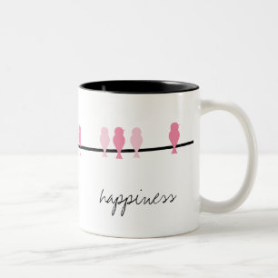 Happiness Birds Two-Tone Coffee Mug