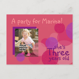 Happiness Birthday Party Invitation (rose) Postcard