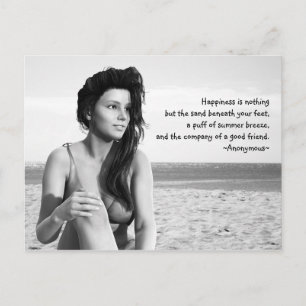 Happiness Black and White Post Card