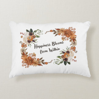 Happiness Blooms From Within Floral Throw Pillow -