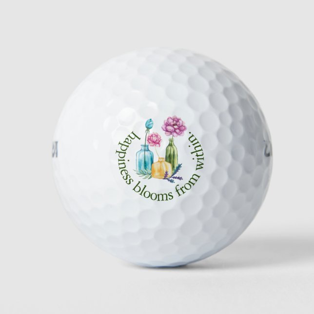 Happiness Blooms From Within Golf Balls (Front)