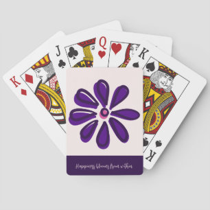 Happiness Blooms From Within - Indigo Flower Playing Cards