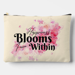 Happiness Blooms From Within Large Accessory Pouch