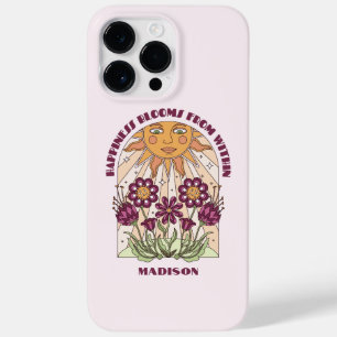 Happiness Blooms From Within Retro Personalised Case-Mate iPhone 14 Pro Max Case